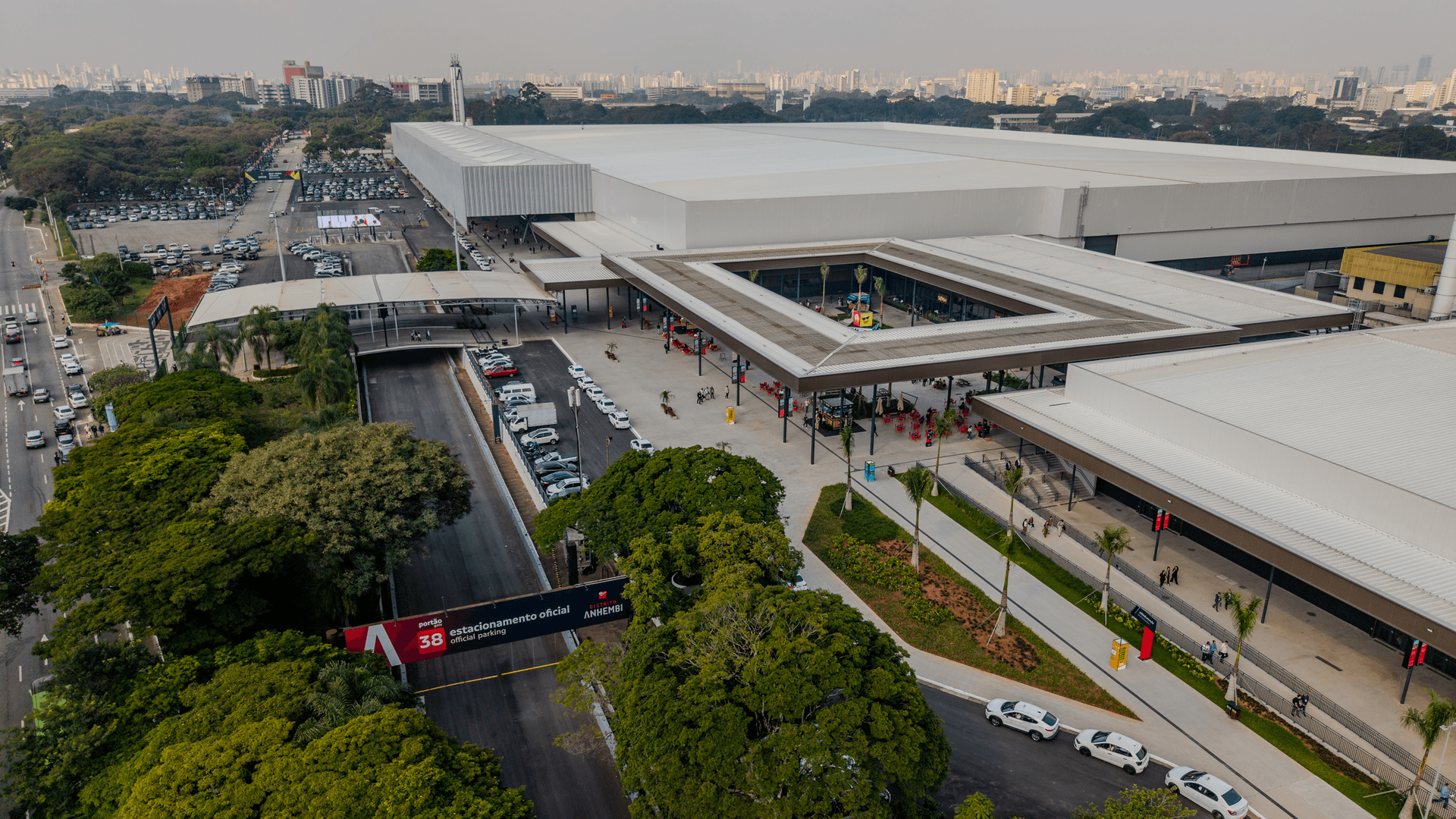 Vista geral do complexo Distrito Anhembi em São Paulo